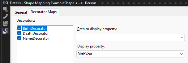 Mapping domain property to text decorator