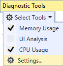 Screenshot of Diagnostics Tools.