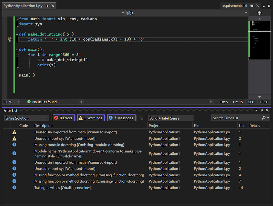 Unused import statement. Докстринг Python. Линтеры Python что это. Линтер программирование. Линтер Интерфейс.