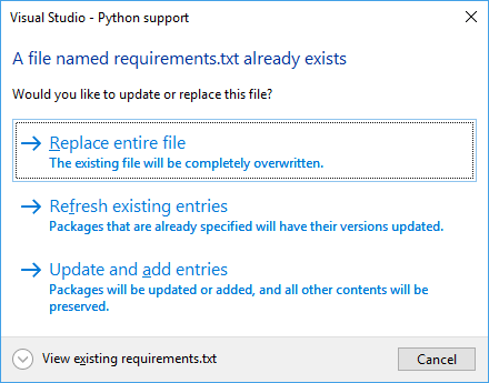 Dæmon Rettelse Plys dukke Manage Python package dependencies - Visual Studio (Windows) | Microsoft  Learn