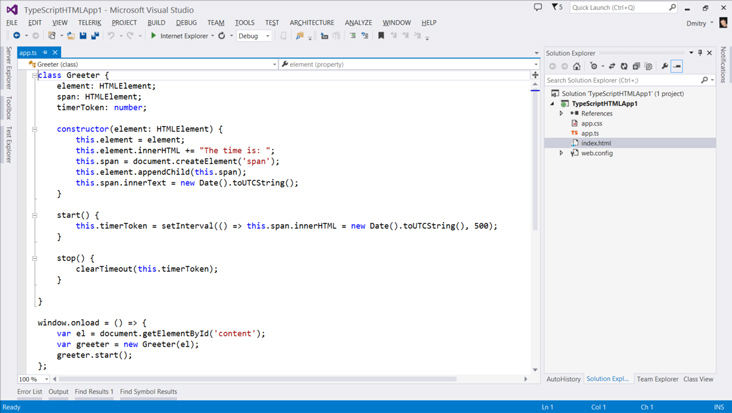 TypeScript 1.0 (RTM) in Visual Studio