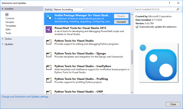 Auto-Update for Extensions in the Visual Studio IDE