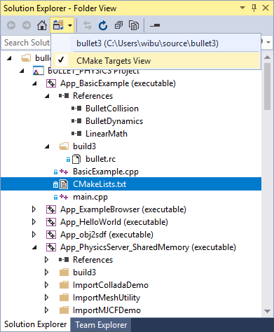 cmake visual studio target name appended