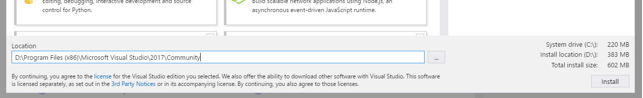 Drive Sizes listed in the Installer