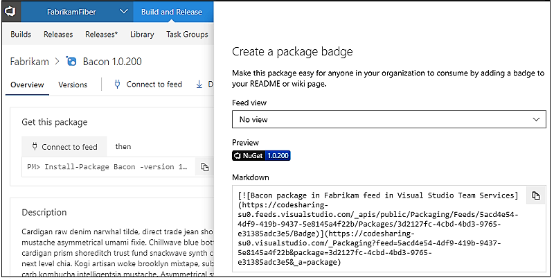 Create a package badge