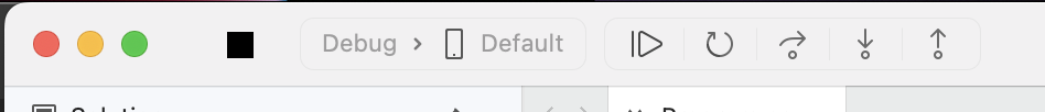 Debug toolbar with restart debugging icon.