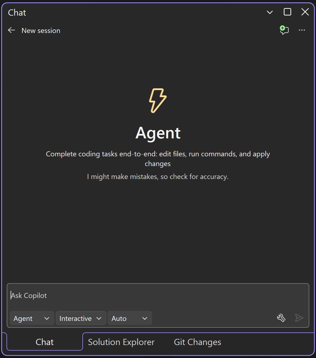 The new Copilot Chat experience in Visual Studio