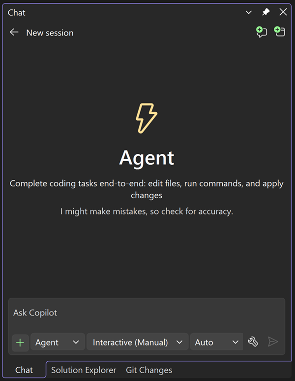 The new Copilot chat experience in Visual Studio