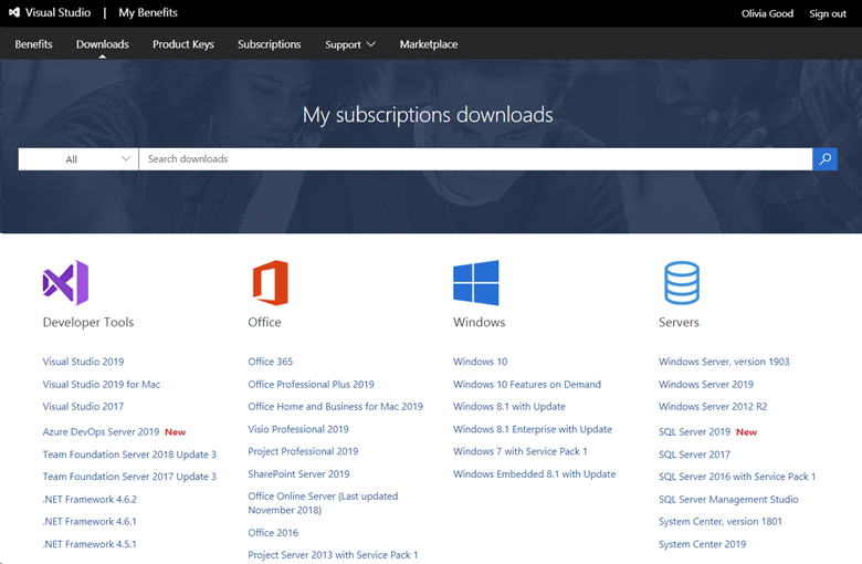 Downloading software titles in Visual Studio subscriptions | Microsoft Learn