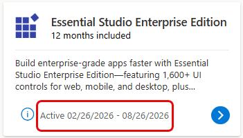 Essential Studio Enterprise Edition tile and dates