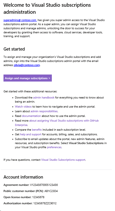 Accessing the Admin Portal for Visual Studio Volume License customers |  Microsoft Learn