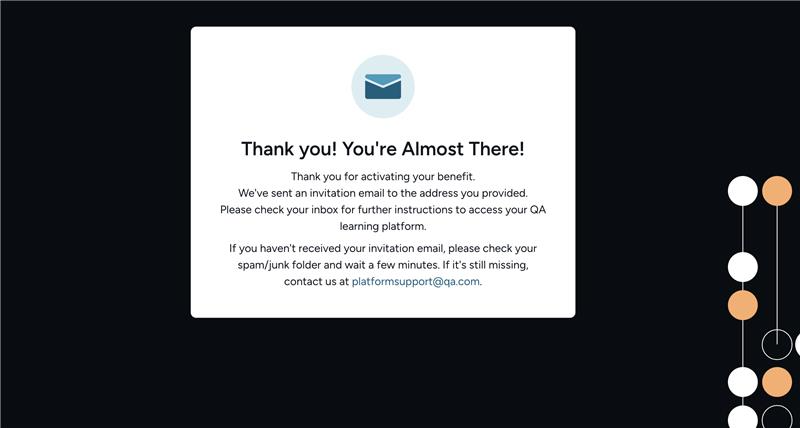 Screenshot of the Cloud Academy confirmation webpage.