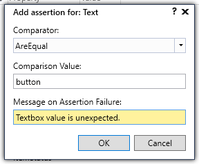 Choose textbox with cross-hair and add assertion