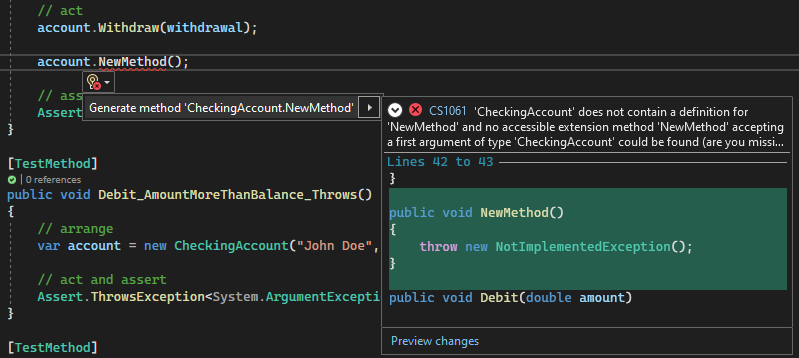 Right click in Visual Studio 2013 not showing create unit test