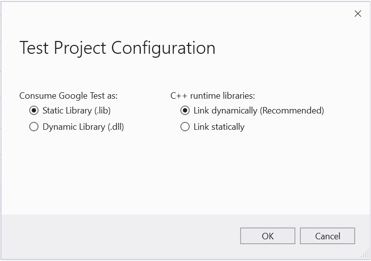 Configure Google Test Project