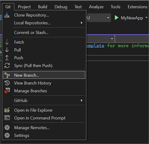 Tutustu 46+ imagen visual studio create branch