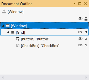 Document Outline window in Visual Studio