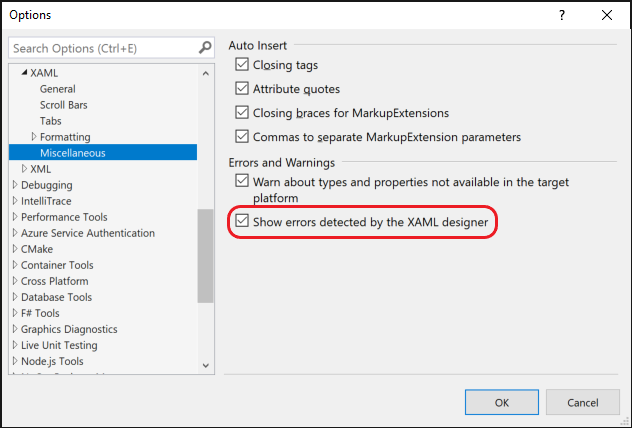 Suppress XAML Designer errors