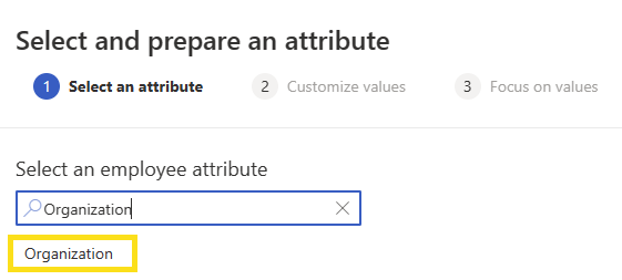 Screenshot showing how to select your attributes.