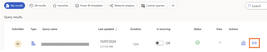 Screenshot that shows how to get the partition and query identifier.