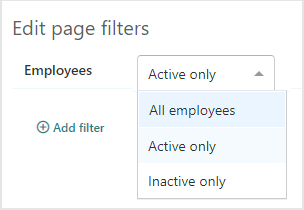 Employee page filter.