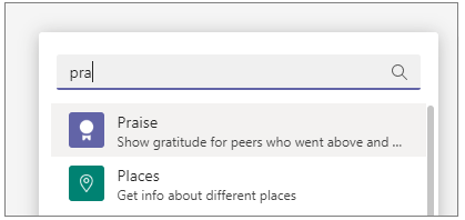 Screenshot that shows typing in a search bar to find the Praise app.