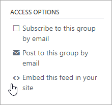 Screenshot of access options for Viva Engage group.
