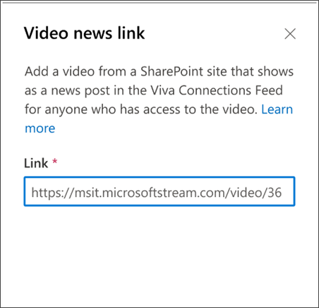 Image of how to share a video news link.