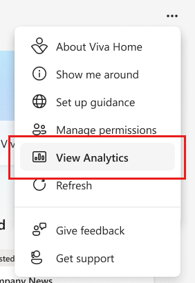 Screenshot showing options with view analytics highlighted.