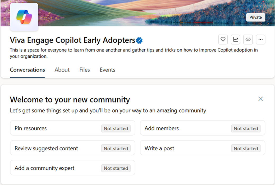 Screenshot shows what Copilot adoption community page looks like.