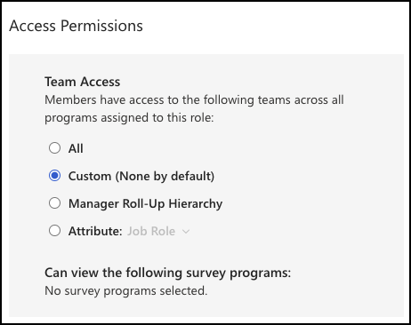 Screenshot of Access Permissions in Role Settings.