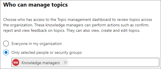 Manage topics.