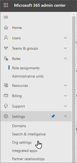Image of Role assignments in the left navigation