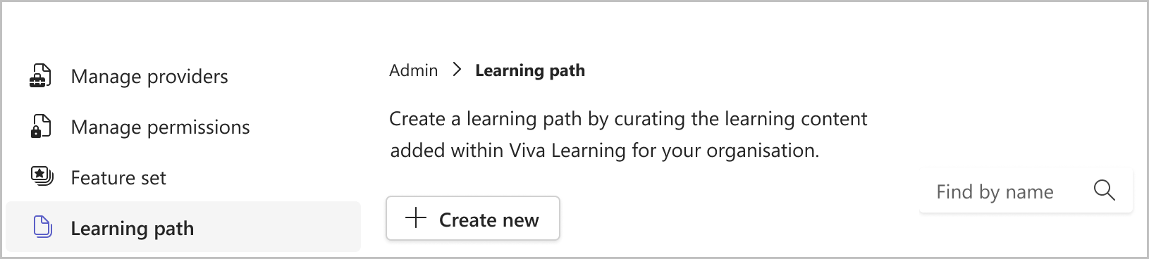 Image of the Learning Path navigation on the admin tab.