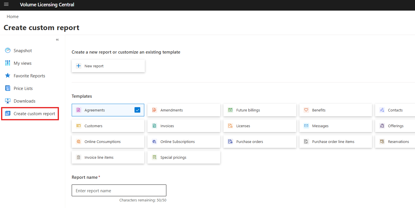Create Custom Report