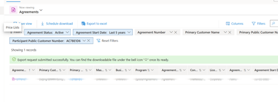 Participant PCN filter success.