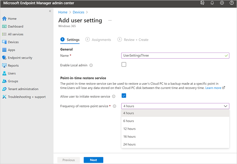 Screenshot of the add user setting page