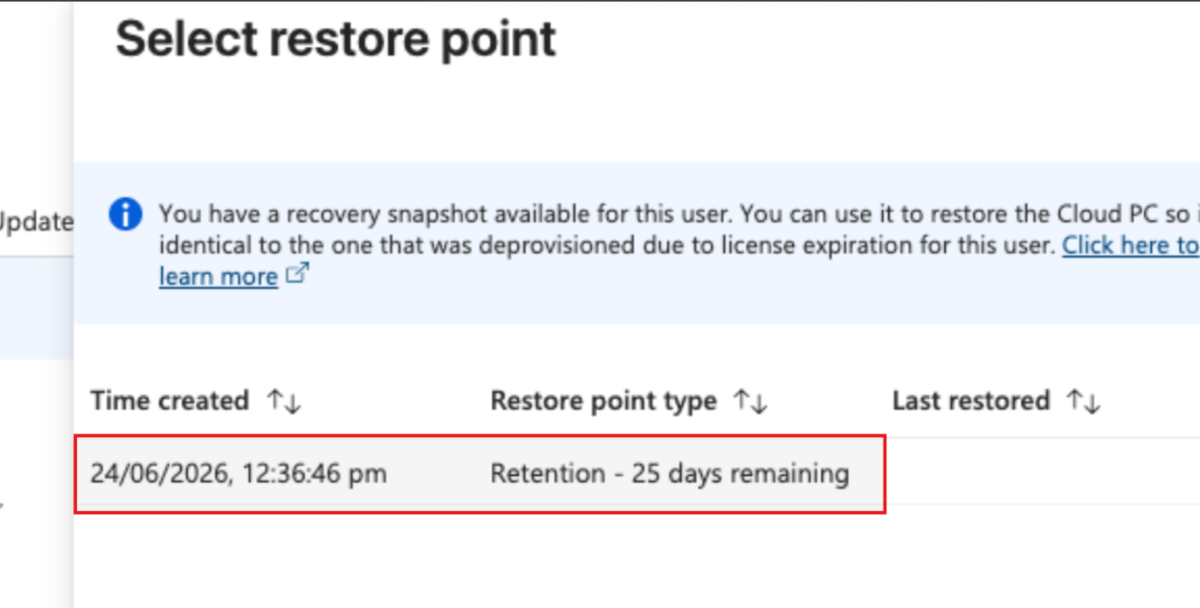 RetentionSnapshot