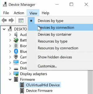 CfuVirtualHid view devices by connection.