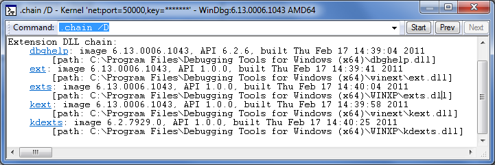 Screenshot of DML output in command browser window.