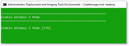 Window showing to enter Y to enable S mode in the image