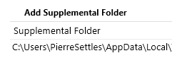 Screenshot of the the add supplemental folder button.