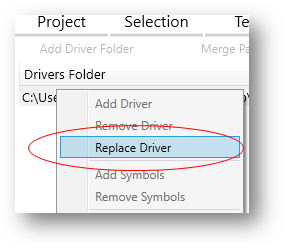 An image showing the 'replace driver' window