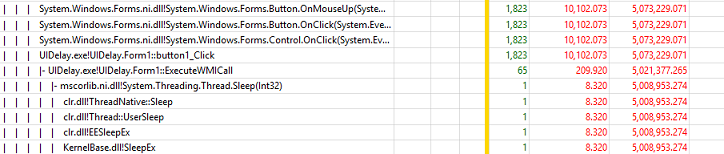 Screenshot of sample data in WPA.