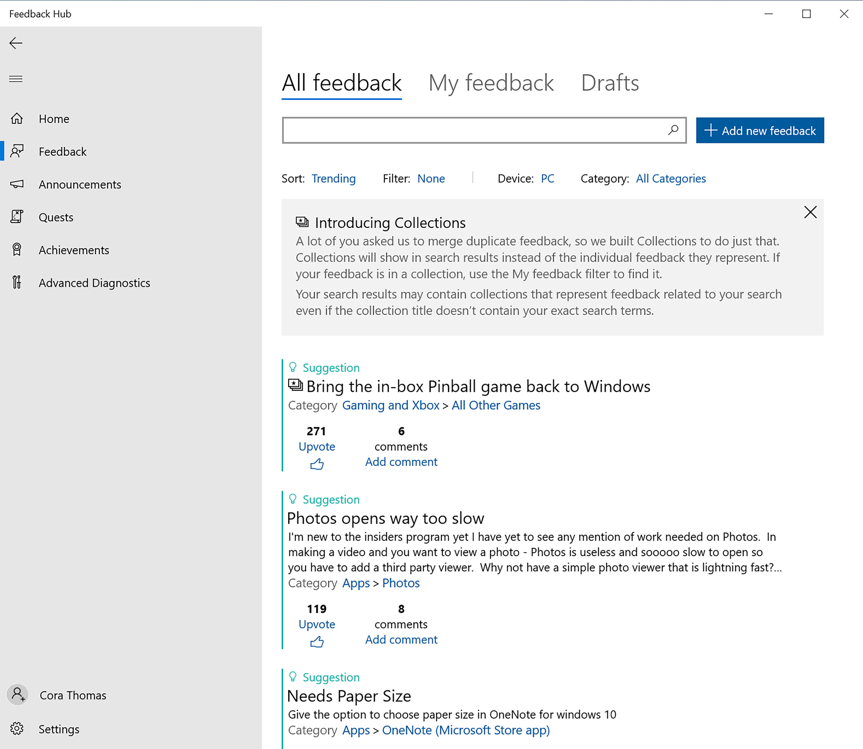 Explore the Feedback Hub - Windows Insider Program | Microsoft Learn