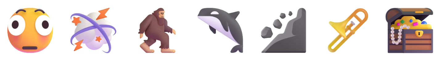 Screenshot of new emoji added.