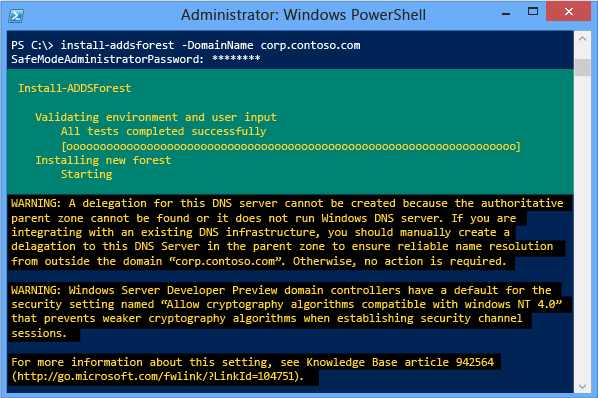 Screenshot of a terminal window that shows the progress of the reboot process.