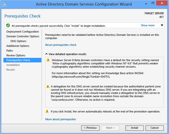 Install a New Windows Server 2012 Active Directory Forest (Level 200) |  Microsoft Learn