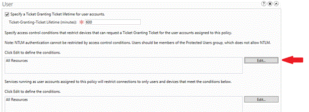 Screenshot that shows how to restrict the user account to select devices.