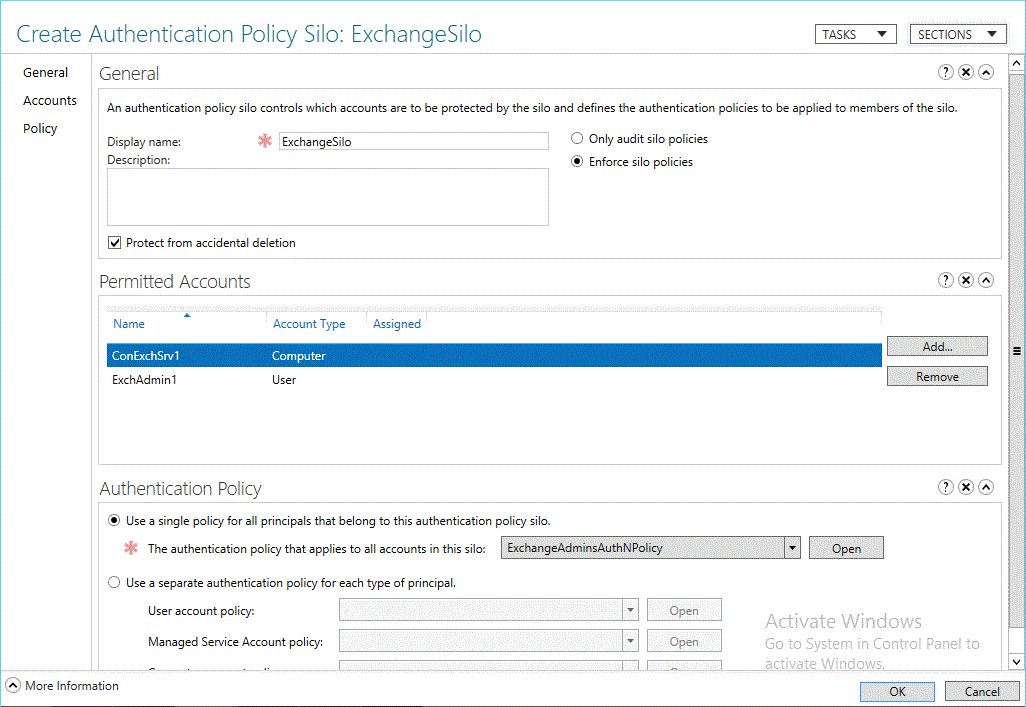 Screenshot that shows how to add a permitted account.